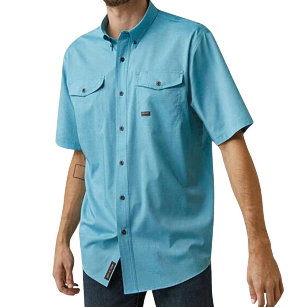 Ariat Rebar VentTEK Men’s Made Tough Work Blue Button Down Shirt XL